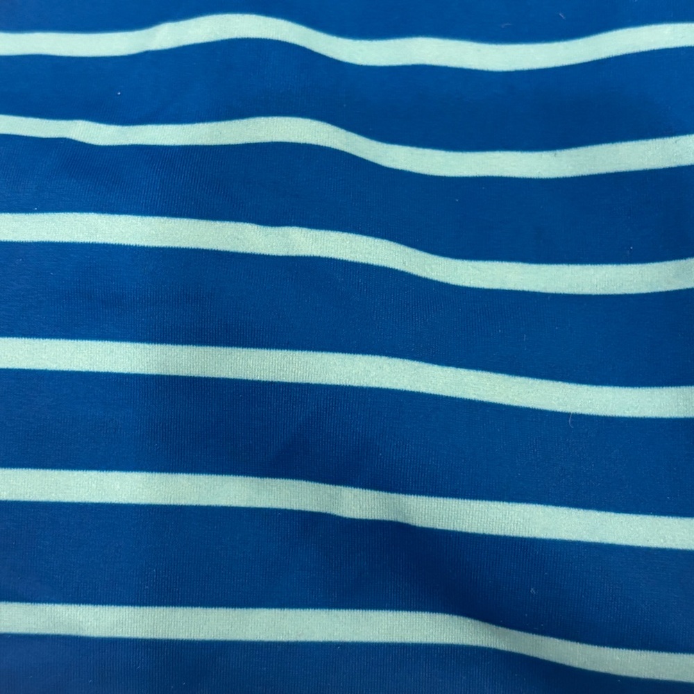 Hanna Andersson Baltic Blue Turquoise Striped Long Sleeve Rashguard - Picture 5 of 7